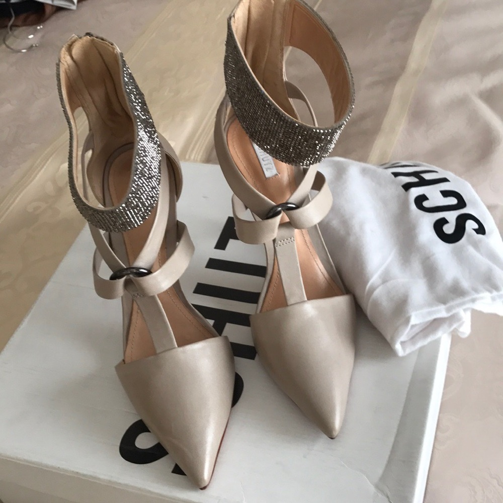 Schutz Natural Bonilia embellished leather pumps
